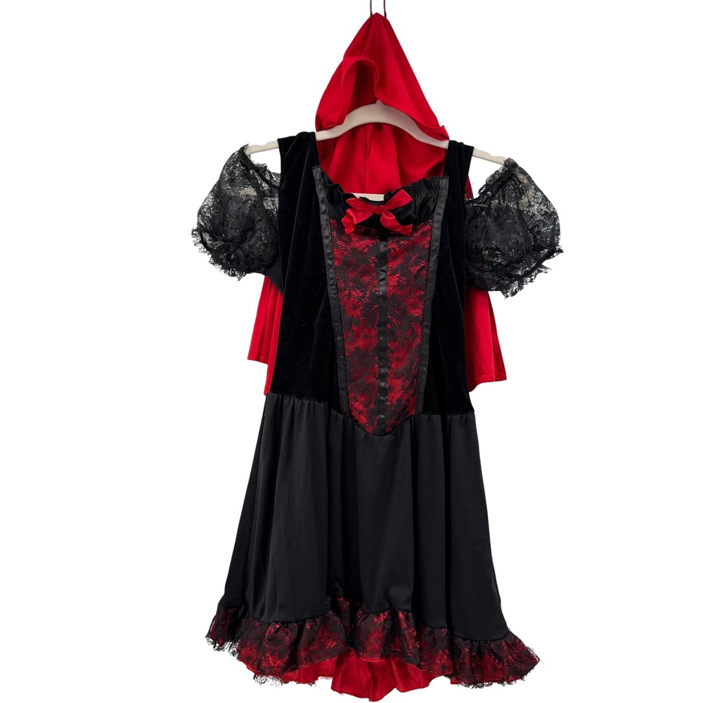 Leg Avenue Gothic Red Riding Hood Costume Dress with Hooded Capelet Jr M/L